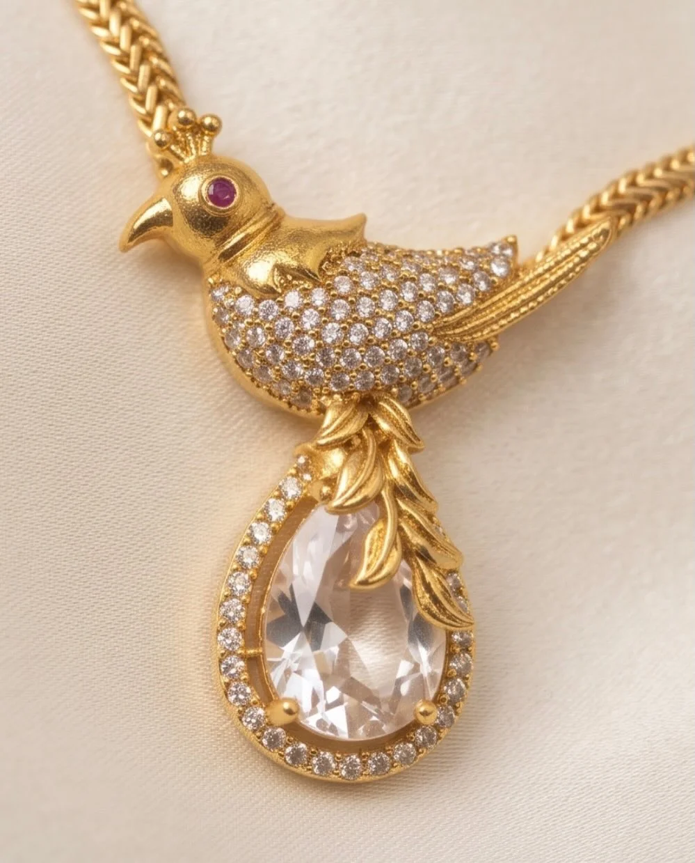 Stone Parrot Design Necklace Set view 3